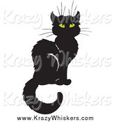 Critter Clipart of a Sitting Black Cat by Visekart